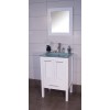 Asti 24" White, Glass Top w/Solid Doors
